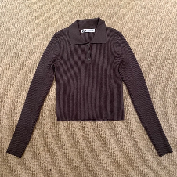 Zara Knit Polo Sweater - Picture 2 of 4
